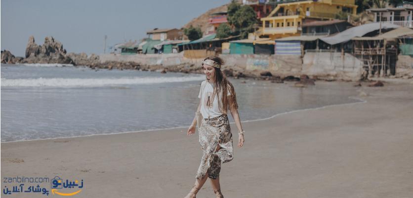 لباس ساحلی زنانه- ست کردن پیراهن ساحلی